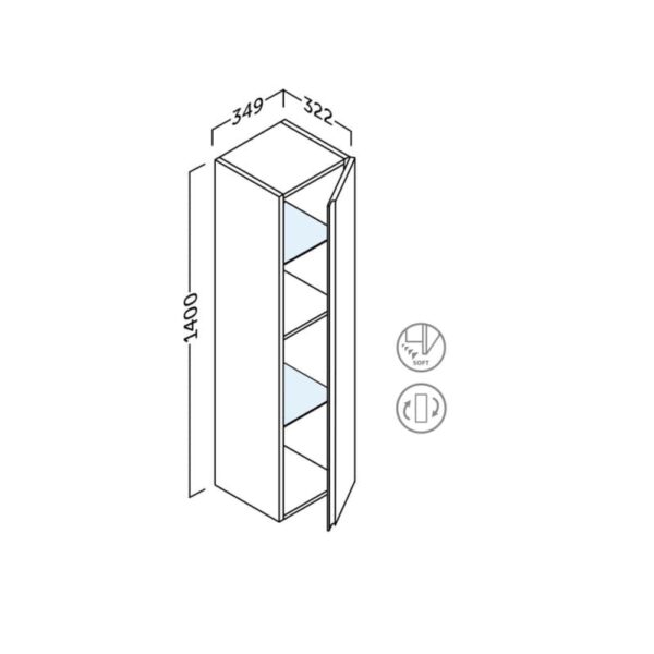 Columna de baño Cairo Coycama croquis 7