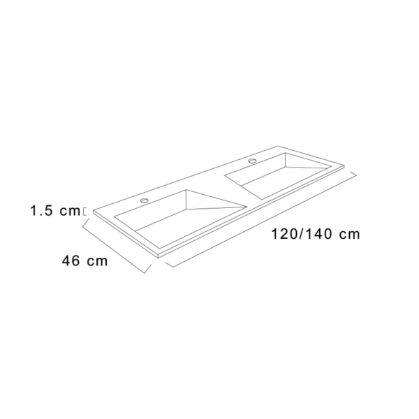 Lavabo de baño encastrado Cut Torvisco croquis 6