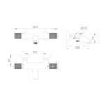 Grifo de ducha y baño empotrado Line Imex croquis 14