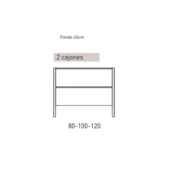 Mueble de baño con encimera de HDF Compatech Icon Visobath croquis 8