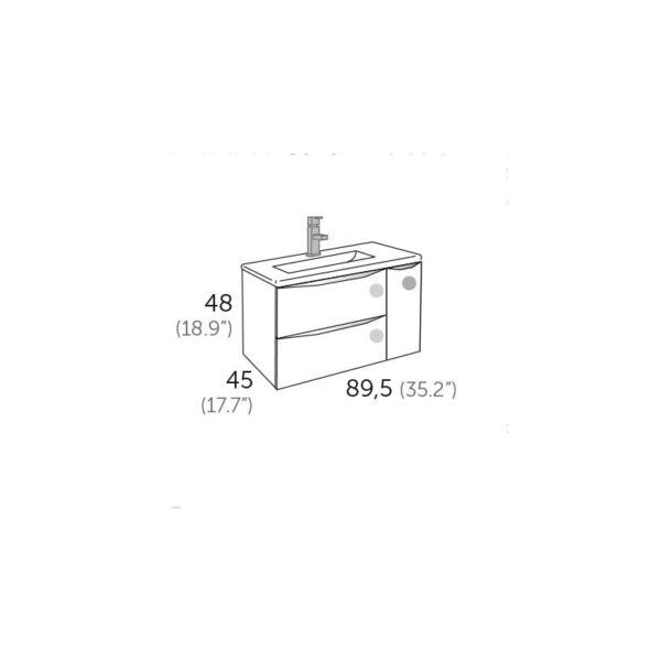 Mueble de baño Landes Coycama croquis 6
