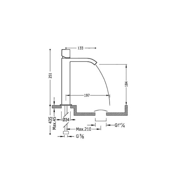 Grifo de lavabo Cuadro Tres croquis 1