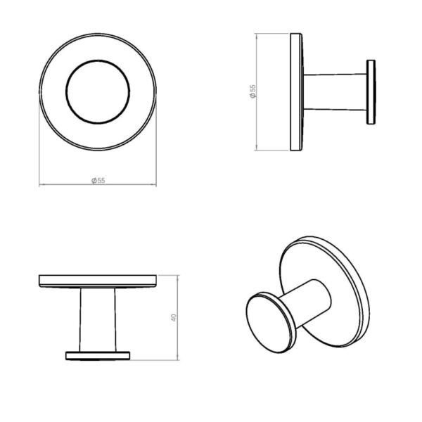 Percha de baño Duo Round Cosmic croquis 5