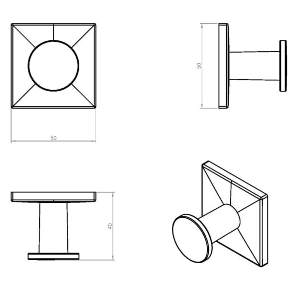 Percha de baño Duo Square Cosmic croquis 4