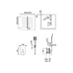 Conjunto de ducha empotrado Málaga Imex croquis 7