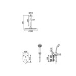 Conjunto de ducha empotrado Mónaco Imex croquis 5