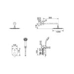 Conjunto de ducha empotrado Oslo Imex croquis 7