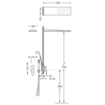 Conjunto de ducha empotrado Slim Exclusive croquis 1