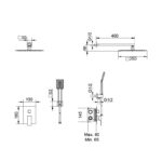 Conjunto de ducha empotrado Dublín Imex croquis 12