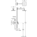 Pack grifo de lavabo + conjunto de ducha empotrado Loft Tres croquis 3