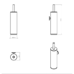 Escobillero de baño Duo Round Cosmic croquis 3