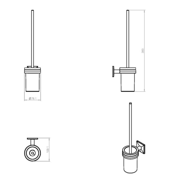 Escobillero de baño Square Duo Cosmic croquis 1