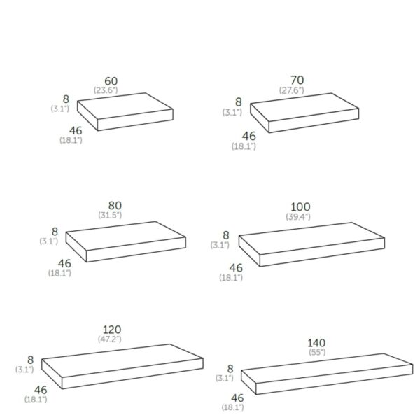 Conjunto mueble de baño con encimera Flow Coycama croquis 3