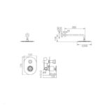 Conjunto de ducha empotrado Olimpo Imex croquis 4