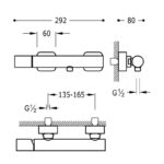 Pack grifo de lavabo + grifo de ducha monomando Loft Tres croquis 3