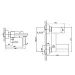 Grifos de ducha y bañera empotrado Orion GME croquis 1