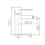 Grifo de bidé Milos Stick Imex croquis 3