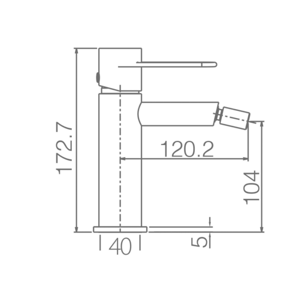 Grifo de bidé Milos Stick Imex croquis 3