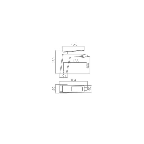 Grifo de bidé Suecia Imex croquis 4