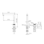 Grifo de cocina Itaca Imex croquis 12