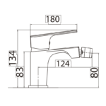 Grifo de bidé Bali Imex croquis 1