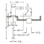 Grifo de bidé Slim Exclusive Tres croquis 1