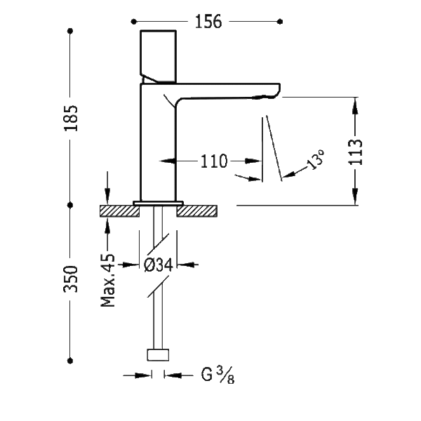 Grifo de lavabo Max Tres croquis 2