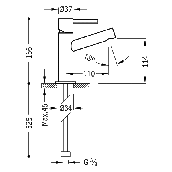 Grifo de lavabo Max Tres croquis 1