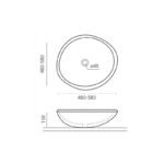 Lavabo sobre encimera Rio Bathco croquis 3