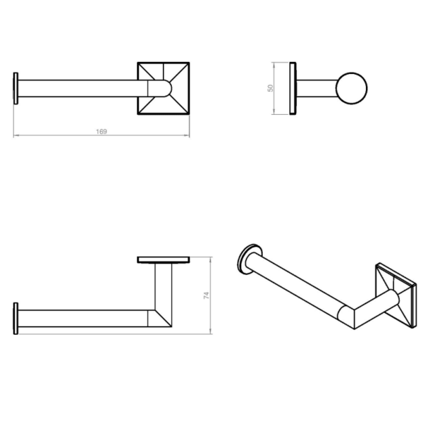 Portarrollos de baño Square Duo Cosmic croquis 2