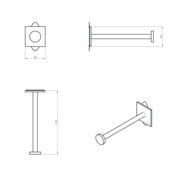 Portarrollos de baño Stick Cosmic croquis 2