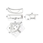Bañera hidromasaje Xativa Hidronatur croquis 4