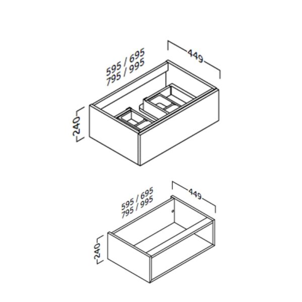 Mueble de baño Landes Coycama croquis 3
