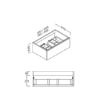 Mueble de baño con encimera de madera Landes Coycama croquis 7