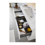 Conjunto mueble de baño con lavabo sobre encimera Hana Sanchís detalle 3