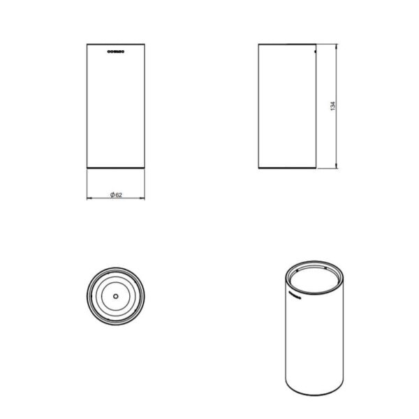 Portacepillos de baño Architect Cosmic croquis 3