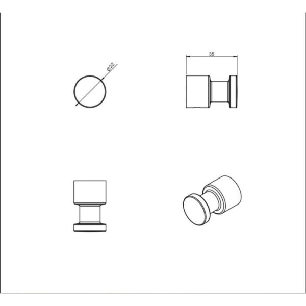 Percha de baño Architect Cosmic croquis 4