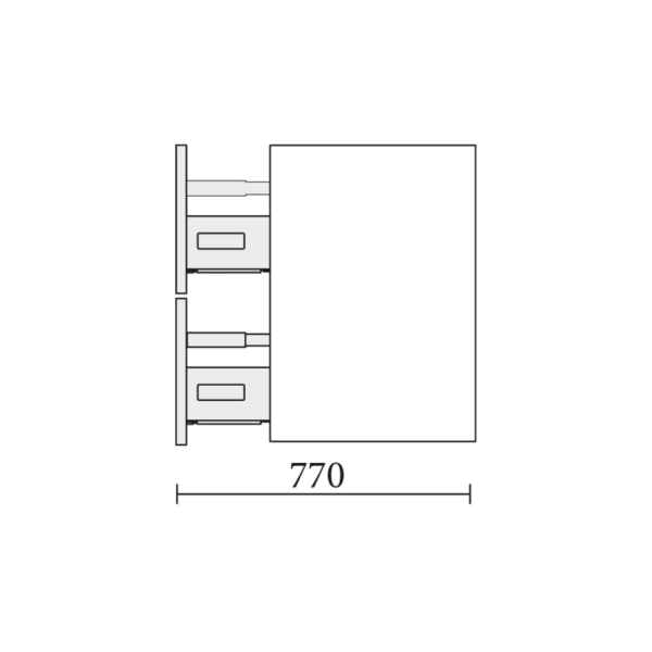 Mueble de baño con encimera de madera Renoir Salgar croquis 3