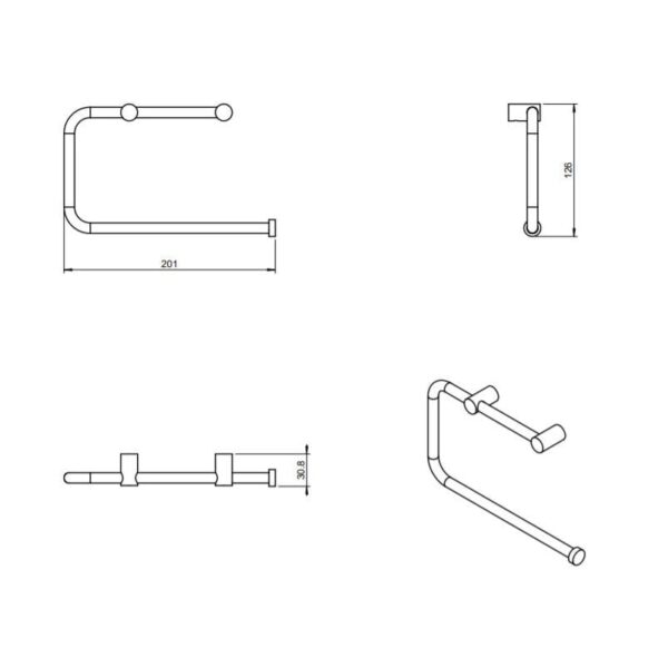 Toallero aro de baño Logic Cosmic croquis 5
