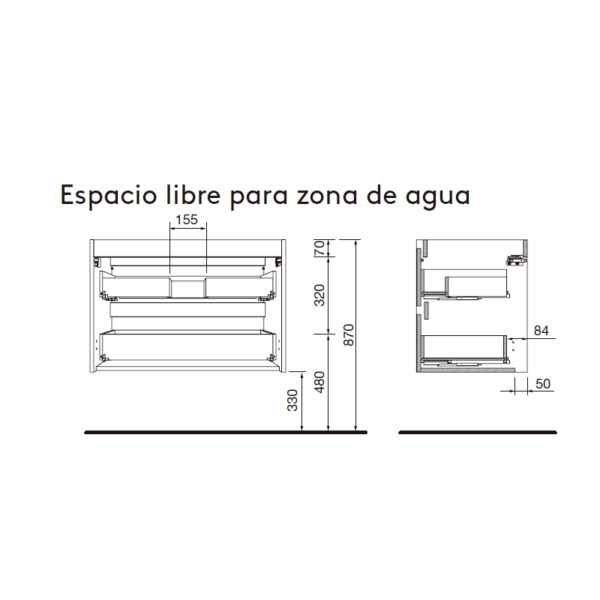 Conjunto mueble de baño Attila Salgar croquis 9