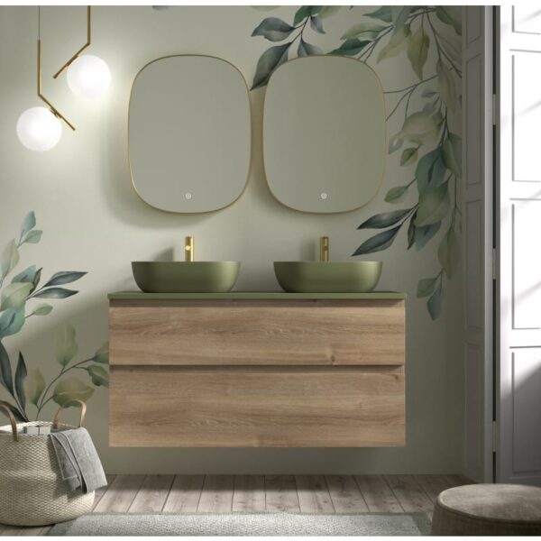 Conjunto mueble de baño con lavabo sobre encimera de microtec Avila Dos Carmen principal 2