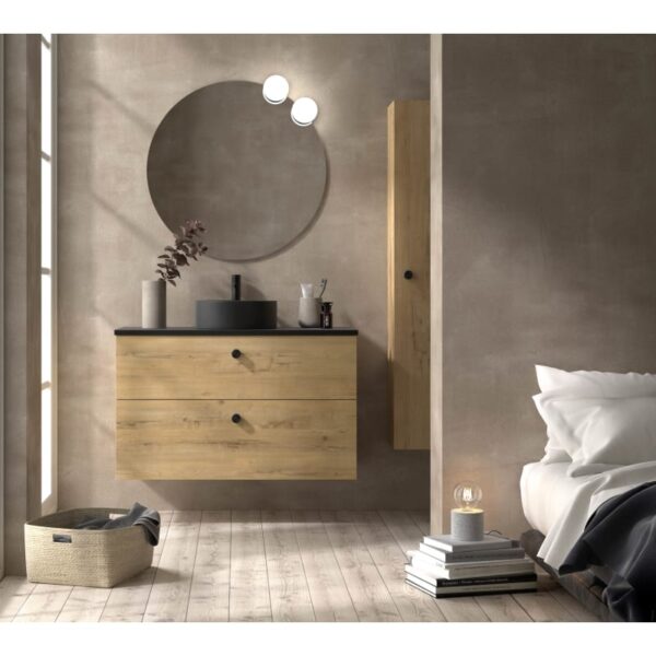 Conjunto mueble de baño con lavabo sobre encimera de microtec Avila Dos Carmen principal 1