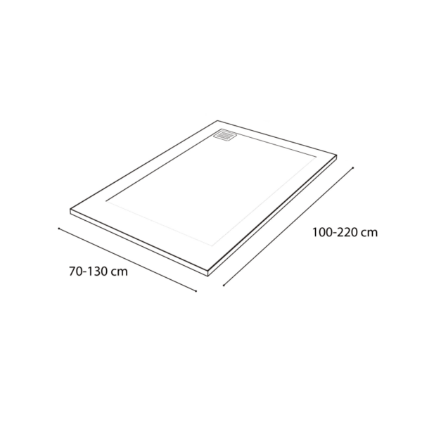 Plato de ducha Solid Surface Corian DuPont Centauro Hidronatur croquis 2
