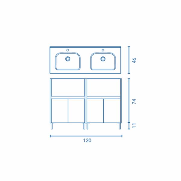 Conjunto mueble de baño Band Royo croquis 4