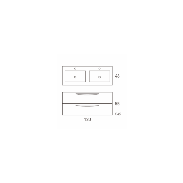 Conjunto mueble de baño Arco Visobath croquis 5