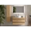 Conjunto mueble de baño con lavabo sobre encimera Born Salgar ambiente 7
