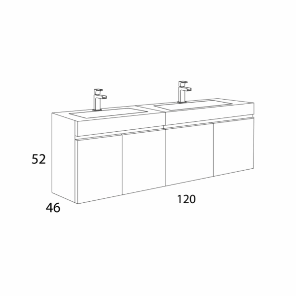 Conjunto mueble de baño Río Inve croquis 2