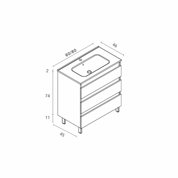 Conjunto mueble de baño Kena Royo croquis 7