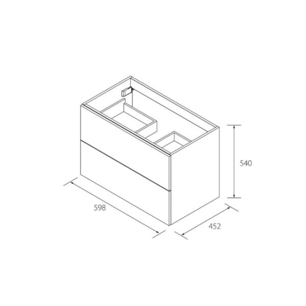 Conjunto mueble de baño con lavabo sobre encimera Morai Salgar croquis 6
