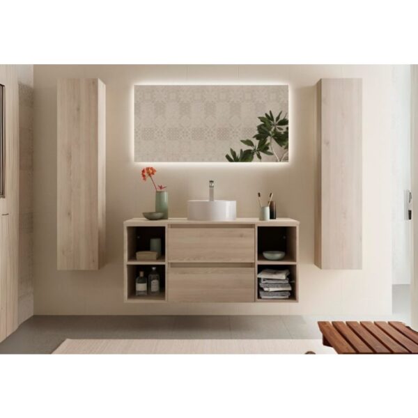 Conjunto mueble de baño con lavabo sobre encimera Bequia Salgar principal 4
